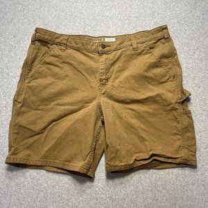 Carhartt Shorts Womens 16 Brown Cargo Canvas Loose Fit Workwear Rugged Flex